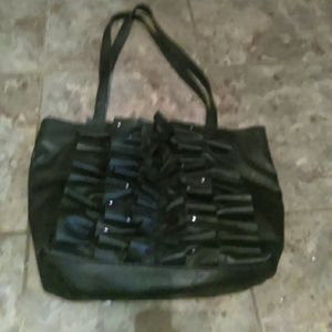 black ruffled purse